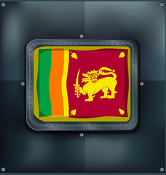 Flag Of Srilanka On Metallic Background