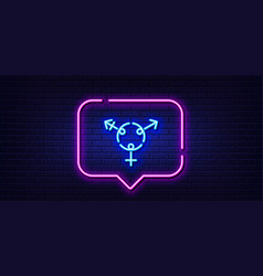 Genders Line Icon Inclusion Sign Neon Light