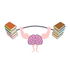 Pumping up brains Strong brain with big muscles vector image