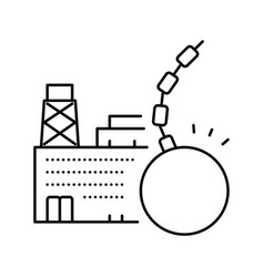 Manufacturing Factory Demolitions Line Icon