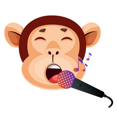 Monkey Is Singing On White Background