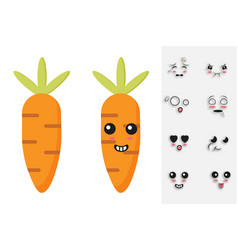 Orange Carrot With Kawaii Eyes