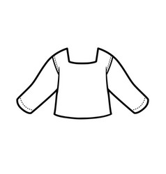 T-shirt With Long Sleeves And A Square Neck