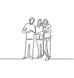 Continuous One Line Drawing Of Three Standing