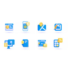 Modern 3d Blue Icons 5