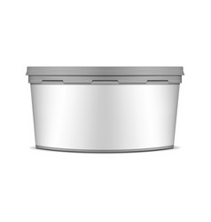 Plastic Tub With Lid And Blank Label Isolated