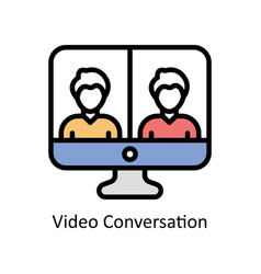 Video Conversation Filled Outline Icon De