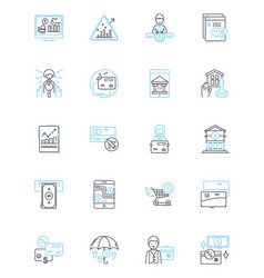 Business Revenue Linear Icons Set Profit Income