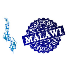 People Composition Of Mosaic Map Of Malawi