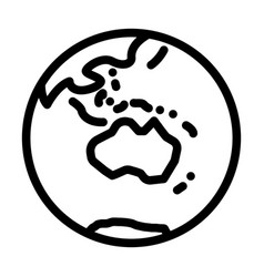 Australia Earth Planet Map Line Icon