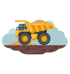 Cartoon Of Mining Truck Loading Sand Heavy