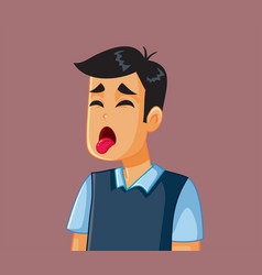 Disgusted Man Sticking Tongue Out Cartoon