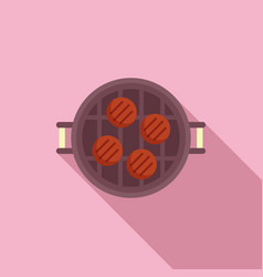 Home Bbq Icon Flat Meat Food