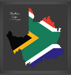 Northern Cape South Africa Map With National Flag