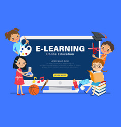 E-learning Online Education Concept Group