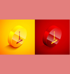 Isometric Antenna Icon Isolated On Orange And Red