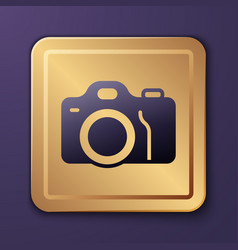 Purple Photo Camera Icon Isolated On