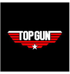 Top Gun Typography Icon With Two Colors Gun