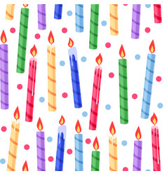 Birthday Candles Seamless Pattern Cartoon Cake