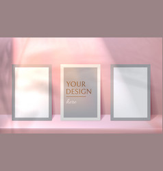 Frames Mockup And Pastel Background With Tropical