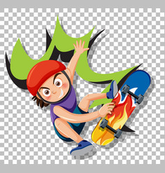 Girl On Skateboard Cartoon Character