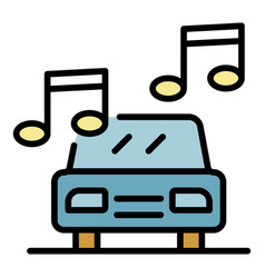 Loud Music In The Car Icon Color Outline