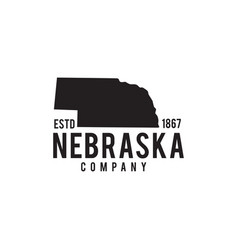 Nebraska State Map Outline Logo Design