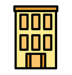 Security School Building Icon Flat