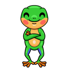 Cute Little Frog Cartoon Standing