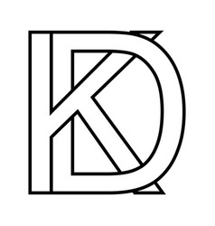 Logo Sign Kd Dk Icon Double Letters Logotype D K