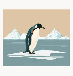 Penguin Animal Isolated On Ice In The Sea