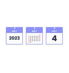 July 4 Calendar Design Icon 2023 Calendar