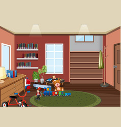 Living Room Background With Children Toys