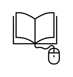 Open Book Icon With Computer Mouse Suitable