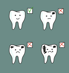 Set Healthy And Bad Teeth