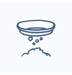 Bowl For Sifting Gold Sketch Icon