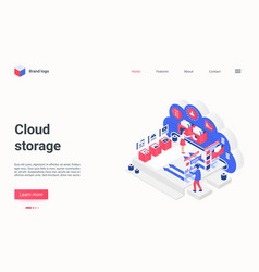 Cloud Data Storage Service Concept Isometric