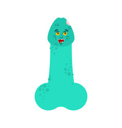 Penis Zombie Green Isolated Undead Dick Cartoon