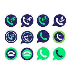 Phone Icon Set Isolated Elements