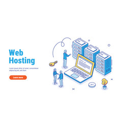 Web Hosting Or Server Outline Isometric