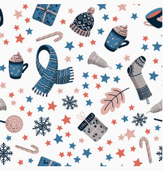 Winter Hygge Items Seamless Pattern