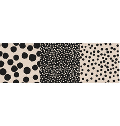 Hand Drawn Black Polka Dots Seamless Pattern