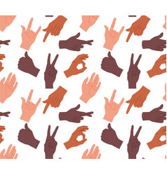 Hand Gestures Seamless Pattern