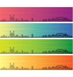 Lucerne Multiple Color Gradient Skyline Banner