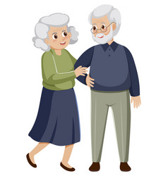 Senior Couple Cartoon Character