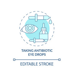 Taking Antibiotic Eye Drops Blue Concept Icon