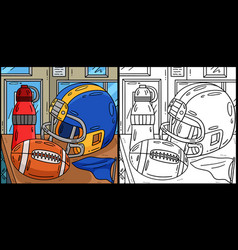 American Football And Helmet Coloring