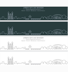 Lucerne Single Line Skyline Profile Banner