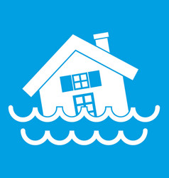 House Sinking In A Water Icon White