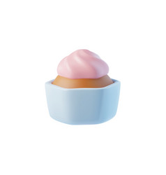 Sweet Cupcake With Frosting Realistic Rendered